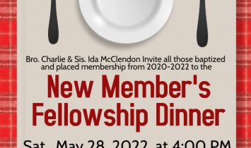 New Member’s Fellowship Dinner